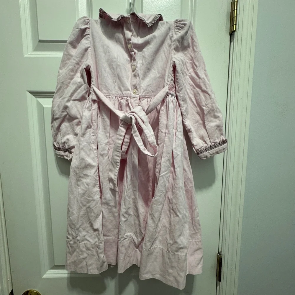 Maria Elena size 6 pink smocked light corduroy dress